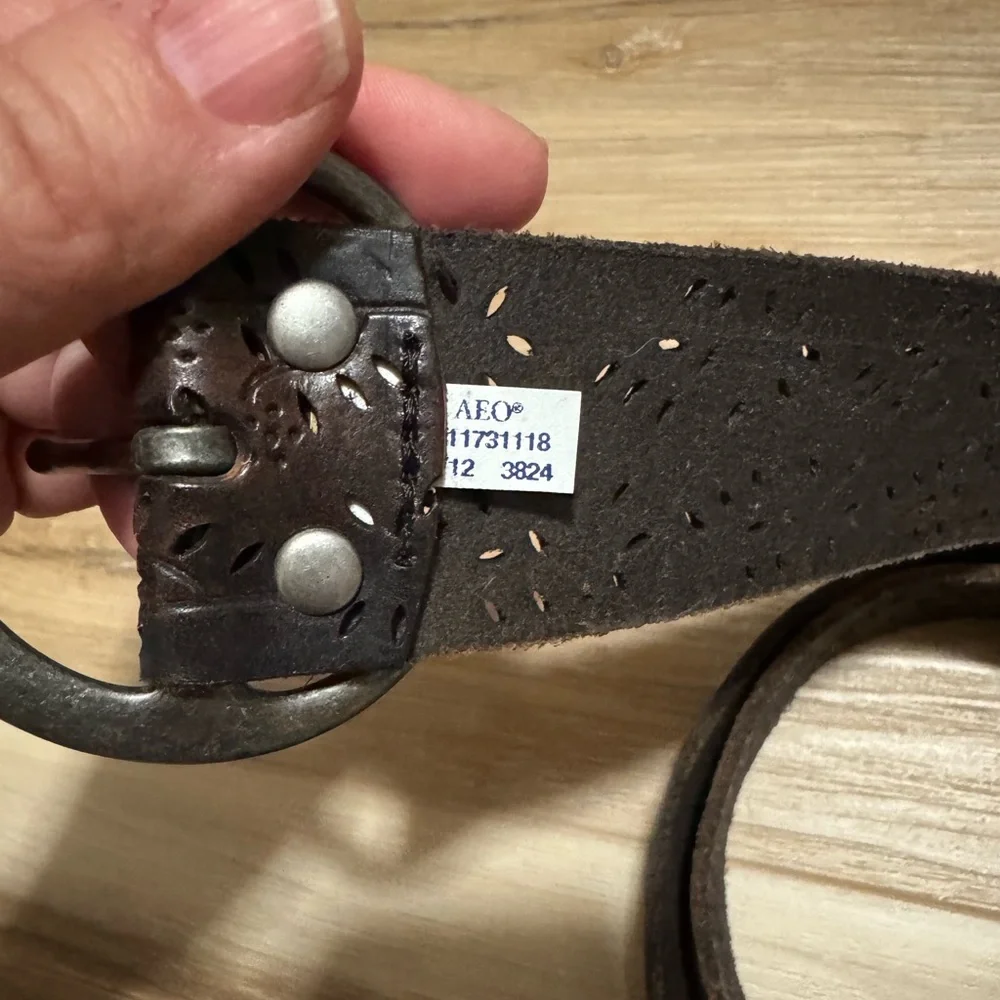 AEO dark brown leather belt
